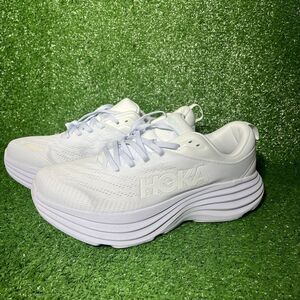 HOKA One One Men's Bondi 8 Running Shoe White US 10.5D Triple White W315 Walking